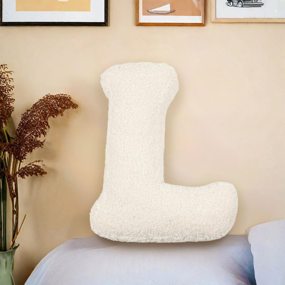 Shapeazy Letter Plush Pillow, Letter Hugging Throw Pillows, Decorative Initial Letter Shaped Throw Pillows for Bed Couch, Letter Pillows English Alphabet A to Z for Sofa Bedroom Living Room Decor (L)