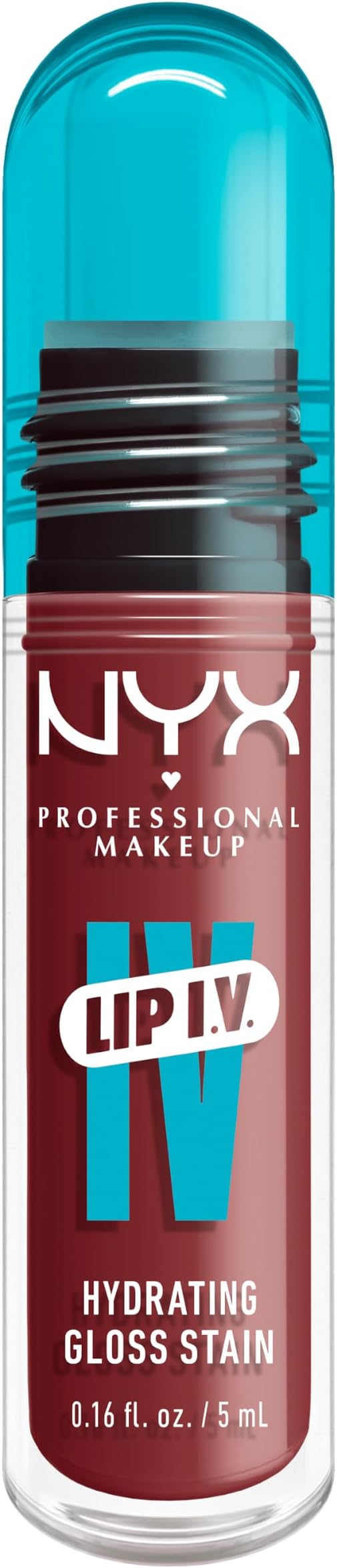 NYX Lip Gloss Professional Makeup Lip IV Lip Stain, 1-Swipe Vitamin-Infused Longwear Color, Hydrating Gloss, Up to 12HR Hydration, High Pigment, Wet Shine Finish, Vegan Korean Makeup, Drippin' In Rose