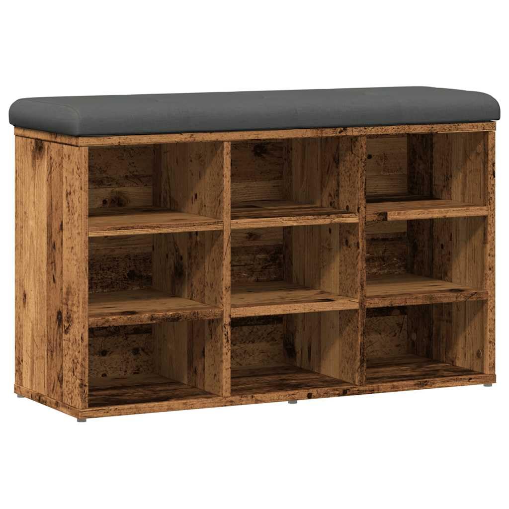 vidaXL Panca Porta Scarpe Legno Antico 82x32x50 cm Legno Multistrato, Panca portascarpe, Panca scarpiera, scarpiera, Panca, Panca portaoggetti