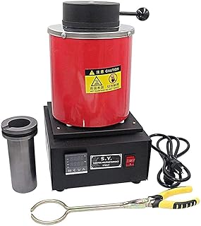 Piec do topienia złota, 1400 W 1100 ℃ Cyfrowy elektryczny piec do topienia z tyglem grafitowym do złomu, srebra, złota, miedzi, aluminium 110 V / 220 V Piec do rafinacji odlewów, 2 kg