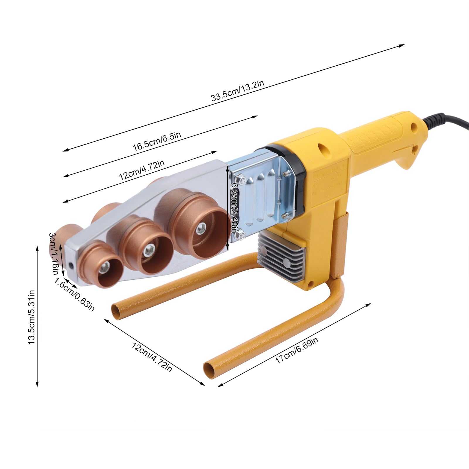 Zgrzewarka do rur wodnych, spawarka do rur z tworzywa sztucznego, zestaw zawiera głowice spawalnicze o 6 średnicach, elektryczne narzędzia do ogrzewania Hot Melt Tools do rur PPR PPC PE 800 W
