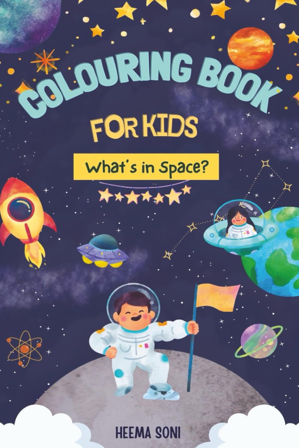 kids colouring book: space theme for kids and all ages (Colouring books for children)