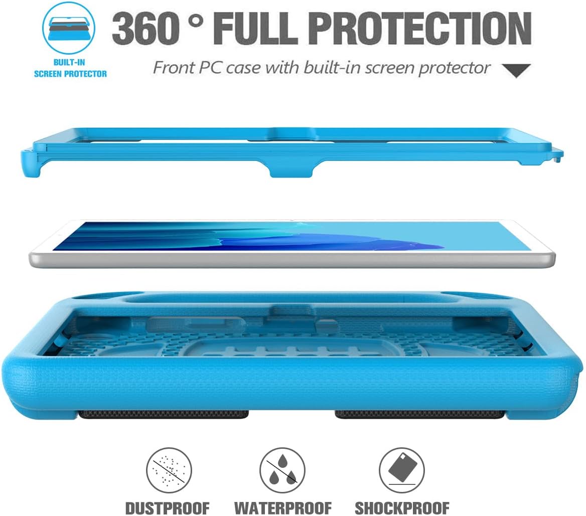 LEDNICEKER Kids Case for Samsung Galaxy Tab A7 10.4 2020, Samsung Tab A7 Case with Built-in Screen Protector, Shockproof Handle Kid-Proof Case for Galaxy Tab A7 SM-T500/T505/T507/T509- Blue