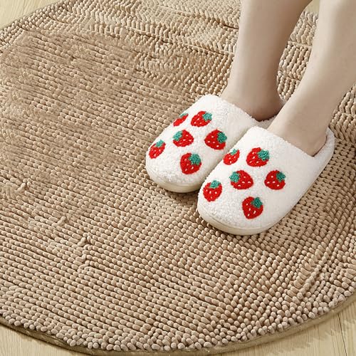 Image of Women's Men's Cute Fuzzy Heart Slippers Memory Foam Fluffy Couple Slippers Cozy House Indoor Outdoor Shoes