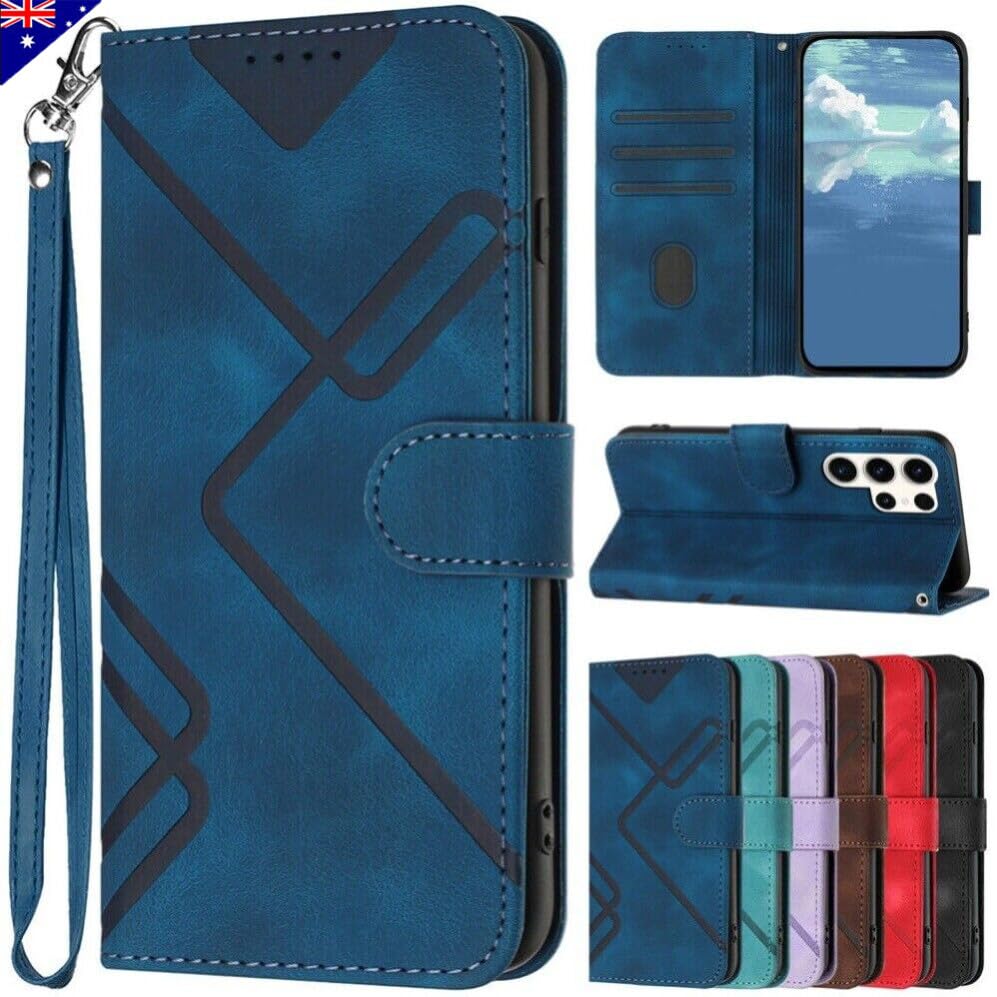 Generic Kompatybilne z Samsung Galaxy S25 Edge (kolor: czerwony) skórzany portfel etui na karty z klapką