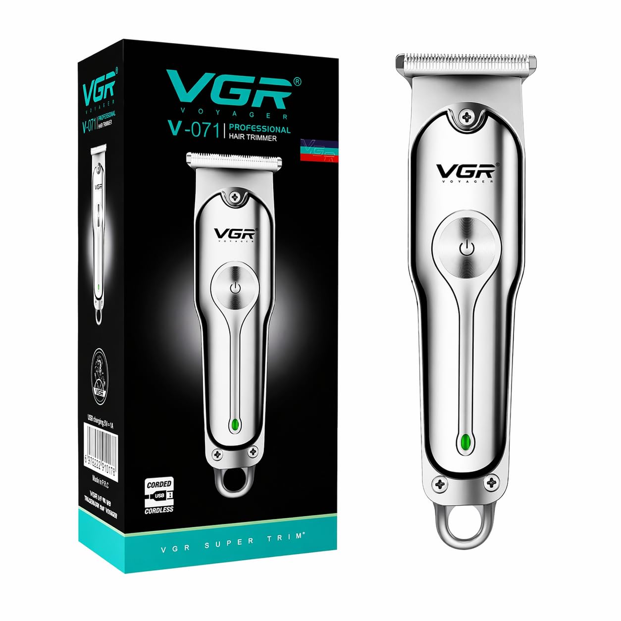 VGR 071 Hair Trimmer Beard Trimmer Kit for Men Cordless Hair Mustache Trimmer Hair Cutting Groomer Kit Precision Trimmer Waterproof USB Rechargeable