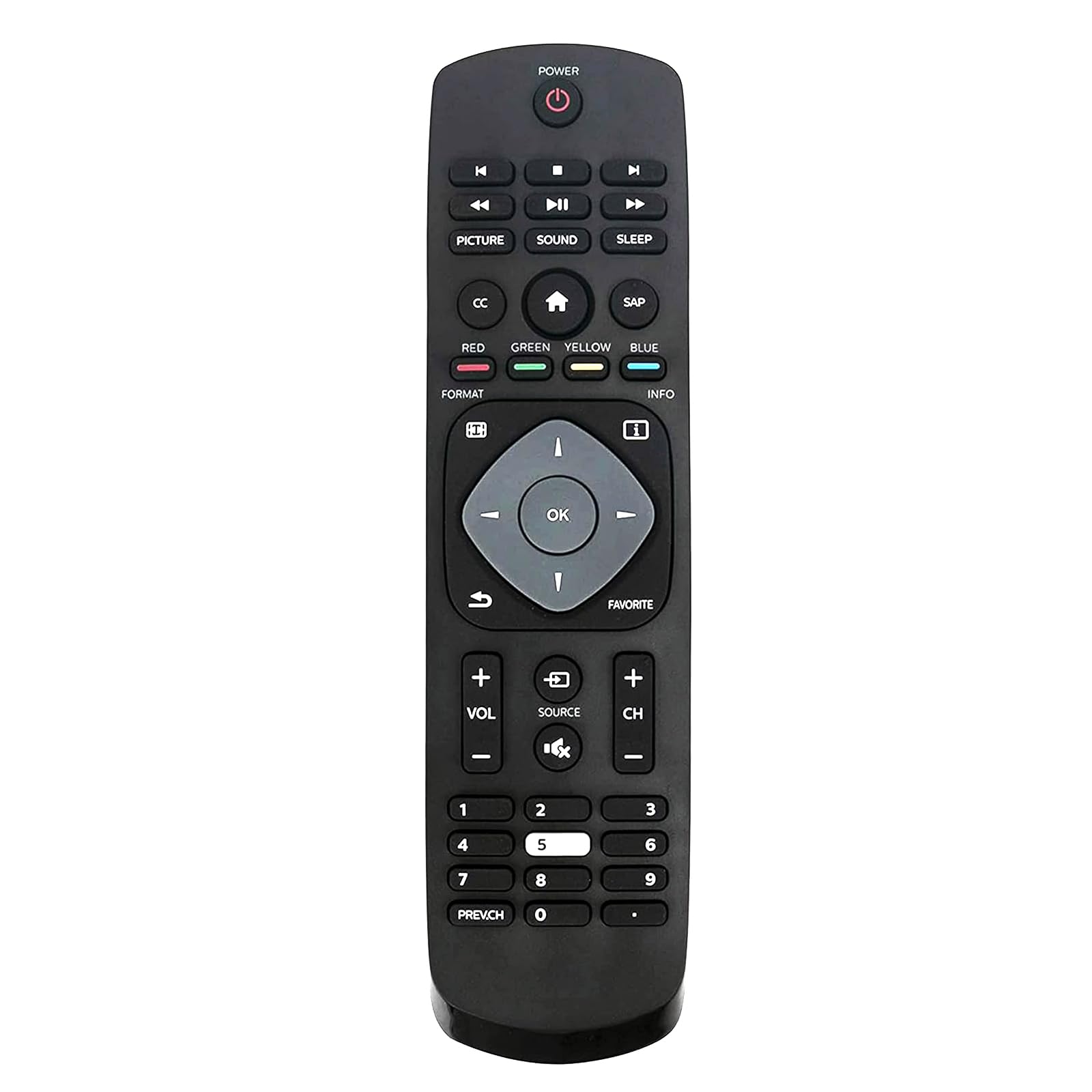 Control Remoto De Repuesto Para Philips 4K Ultra LED Smart Android TV 75PFL5604/F7 50PFL5766/F7 55PFL5766/F7 65PFL5766/F7 50PFL5806/F7 32PFL5505/F7 43PFL5604/F7, 43, 43PFL5704/F7 50PFL5604/F7 50PFL5704/F7