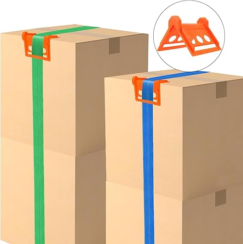 Miniatura 6 de JOIKIT Paquete de 20 protectores de correa plana de plástico de 4 pulgadas, protector de esquina de borde resistente para cargas de carga,