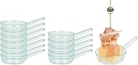 Vista 16 de Restaurantware Tazas de postre desechables de 1 onza, 100 mini platos de salsa, diseño de sartén para servir condimentos, aperitivos o muestras