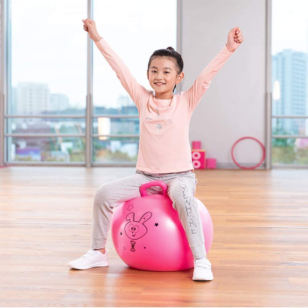 NETXE Rubber Inflatable Sit and Bounce Ball with Handles (Size - APPROX 50 cm, Multicolour) 4