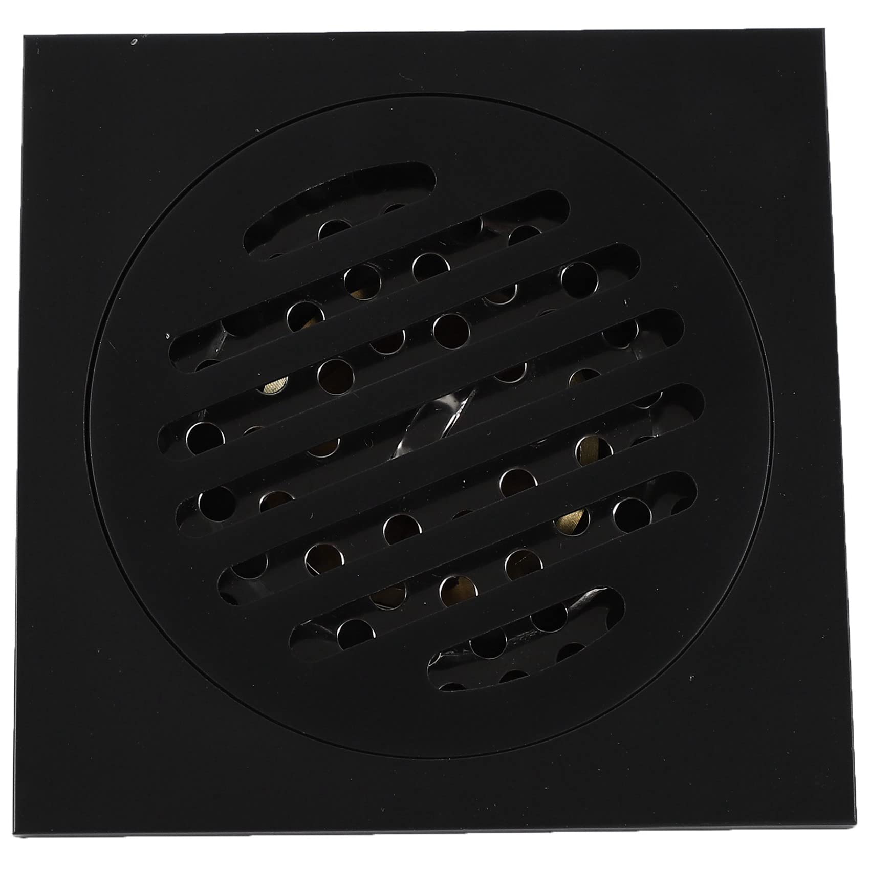 6X Desagüe de Ducha Cuadrado de 4 Pulgadas Con Rejilla de Cubierta Extraíble, Conjunto de Desagüe de Piso de Latón Antiobstrucción Y Punto de Olor Con Colador de Pelo, Negro Mate