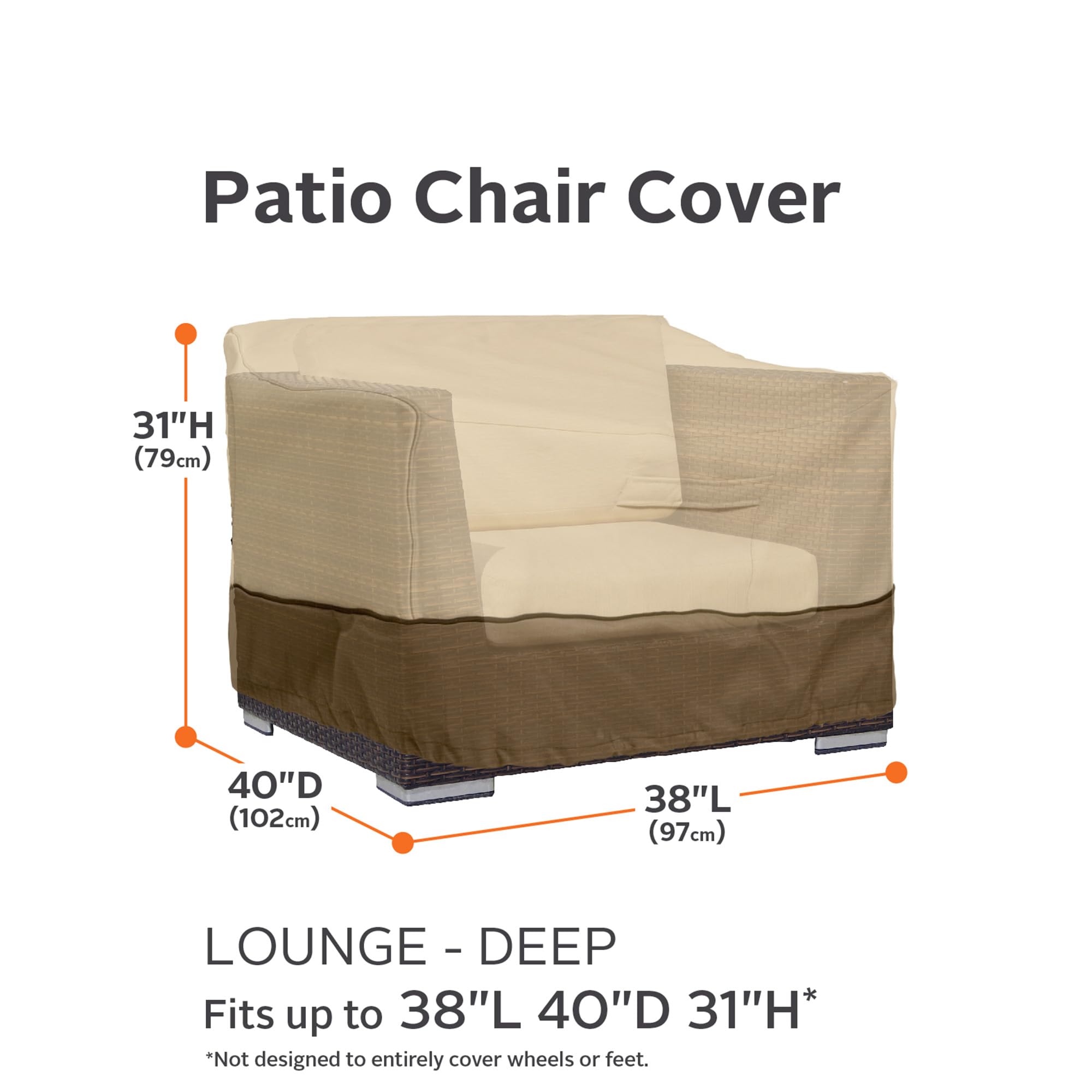 Classic Accessories Veranda - Coprisedie per sedie a sdraio, 85 cm, resistenti all'acqua, confezione da 2 pezzi, per mobili da patio