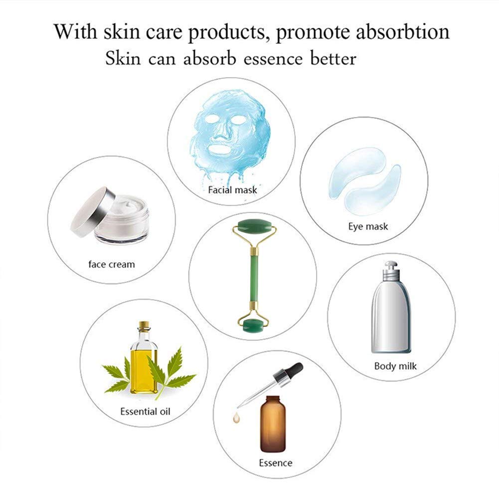 Masajeador con rodillo de jade Cara Gua Sha Set Crema for el cuidado de la piel Terapia antienvejecimiento Piedra de jade natural Herramientas antiarrugas y rejuvenecedoras de la piel for cara Ojo Cue