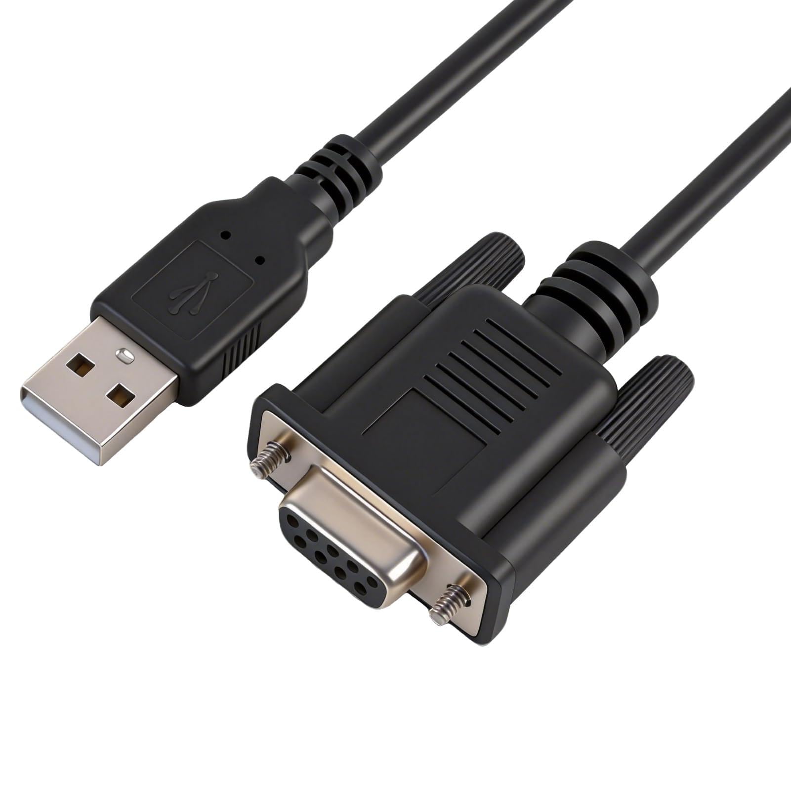 USB auf RS232 DB9 Buchse, Serieller USB RS232 Konverter, USB 2.0 auf 9-poliger COM-Port, kompatibel mit Windows Mac Linux für PLC CNC, Drucker, Scanner, Barcode, 2 Meter
