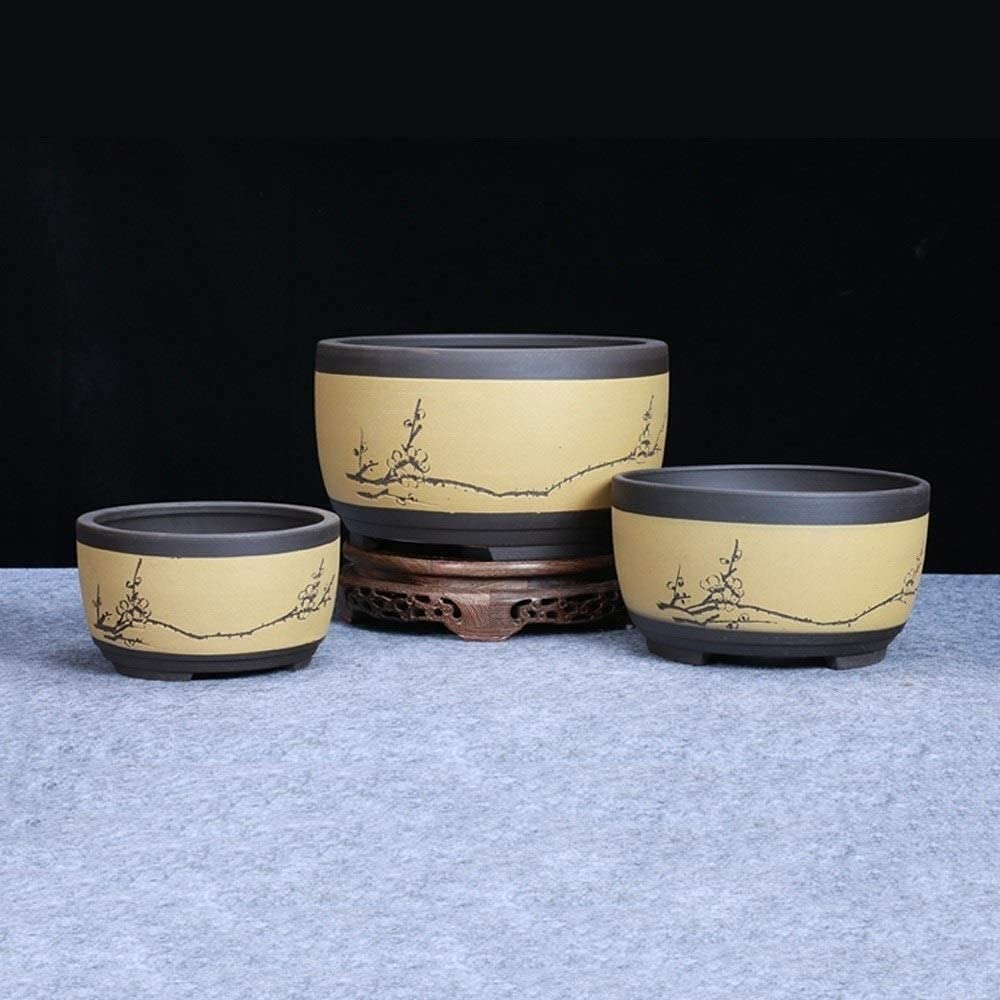 Ceramiczna Doniczka Okrągła Duża Doniczka Bonsai Zielona Doniczka W Kształcie Bębna Umywalka Wentylacyjna W Stylu Chińskim Okrągła Doniczka Z Tacą Ociekową Dekoracyjny Pojemnik Na Rośliny