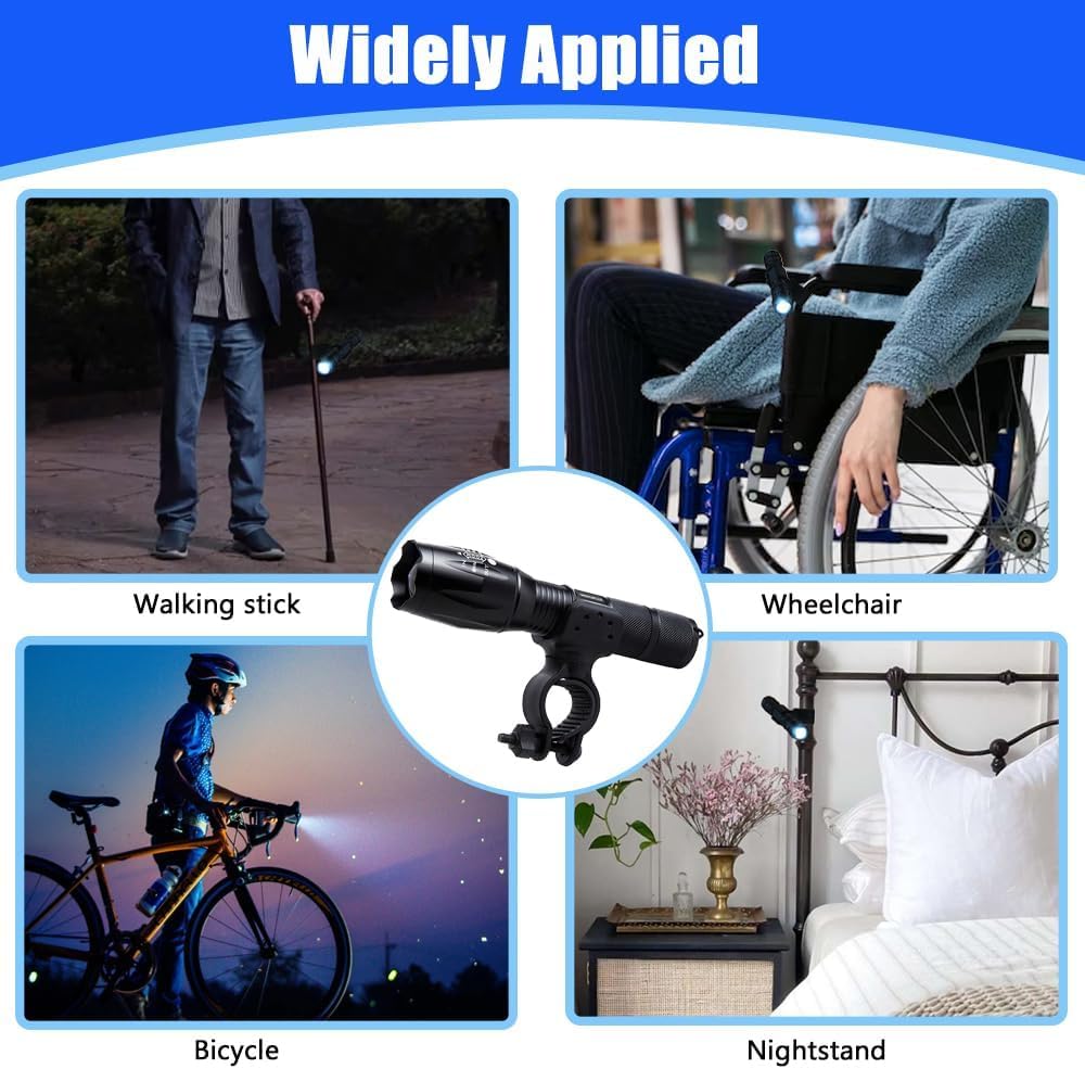 Supporto per canne da torcia a LED per deambulatori, deambulatori, sedie a rotelle e stampelle, accessorio essenziale per utenti di ausili alla mobilità