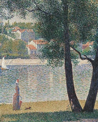 Toile Seurat La Seine à Courbevoie poster d'art pour intérieur poétique