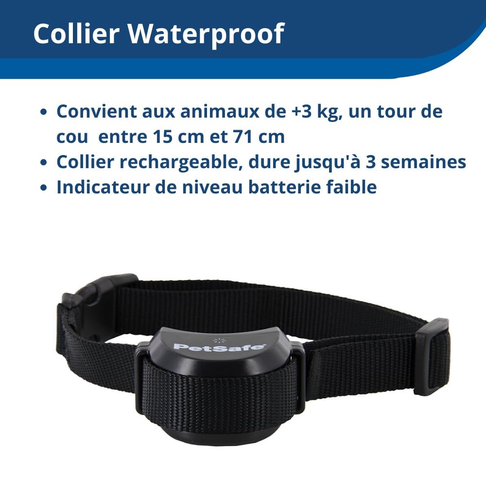 PetSafe Stay & Play Compact Wireless Pet Containment System with Rechargeable Collar, LCD Screen for Adjustable Circular Perimeter, up to 3,000 m², Suitable for All Your Pets, Portable System