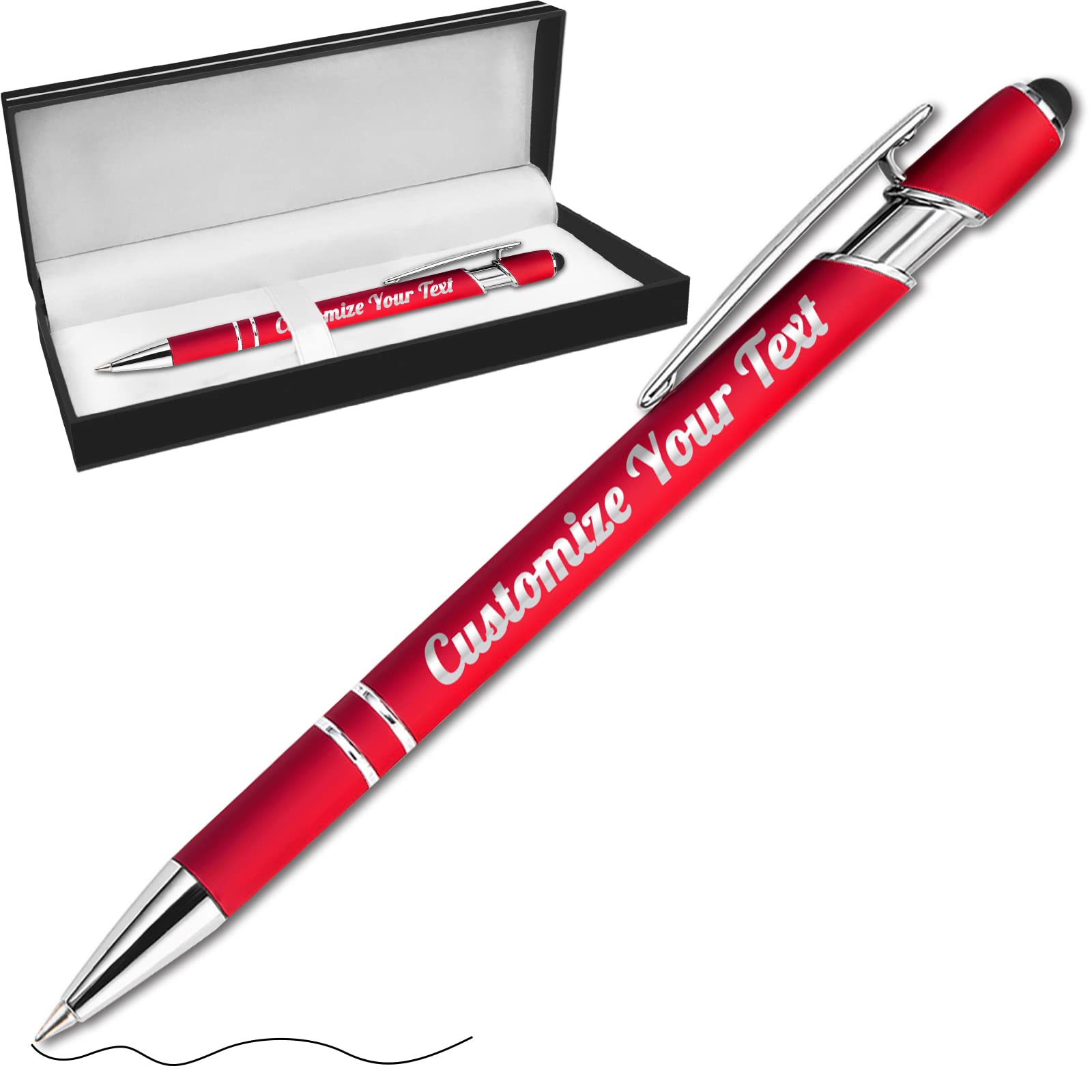 Fadace Up to 500 Pcs personalised Pens Bulk Custom customised Pen with Stylus Free Engraving Ballpoint Pens Set with Your Name Text for Business Women Men Graduation Wedding Gift â image 1
