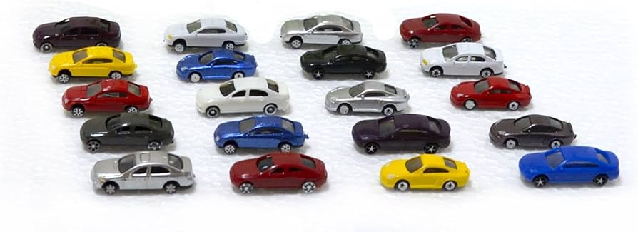 Amazon | Nゲージ ジオラマ ミニカー 1/150スケール 20台セット おまけ