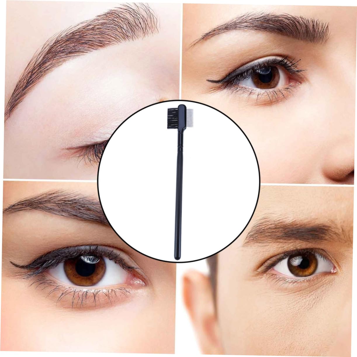 SHERCHPRY Portable Dual Head Beauty Brush Stainless Steel Eyebrow and Eyelash Comb Lightweight and Easy to Clean Makeup Tool for Eye Makeup Applications