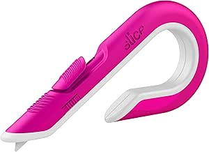 Slice Box Cutter | Manual Retracting | Heavy Duty Utility Knife | Safe Ceramic Blade Lasting 11x Longer than Metal | 1 Pack | Pink