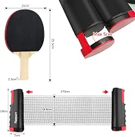 FBSPORT Asztalitenisz Szett - 2 Ütő, 6 Labda, Hálóval és Táskával, Fekete Ping Pong Készlet Kezdőknek és Haladóknak 4