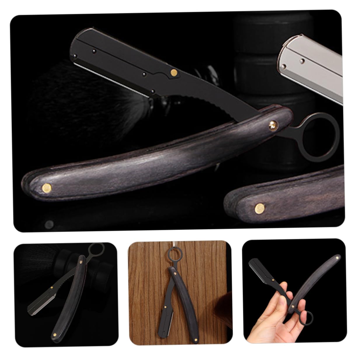 CALLARON Manual Razor Holder Barber Shaving Razor Men Beard Trimmer Professional Vintage Style Practical for Grooming