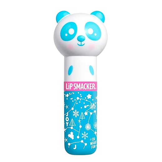 Lip Smacker Lippy Pals Panda Holiday, Flavored Moisturizing & Smoothing Soft Shine Lip Balm, Hydrating & Protecting Fun Tasty Flavors, Cruelty-Free & Vegan - Eggnog