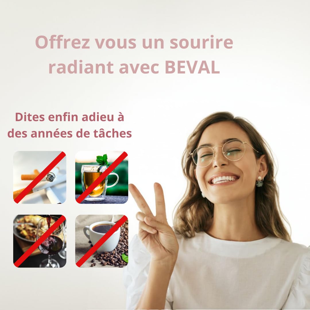 Beval Kit di sbiancamento dentale - Kit per sbiancare i denti con dispositivo LED e siringa gel sbiancante - Risultati in 1 settimana