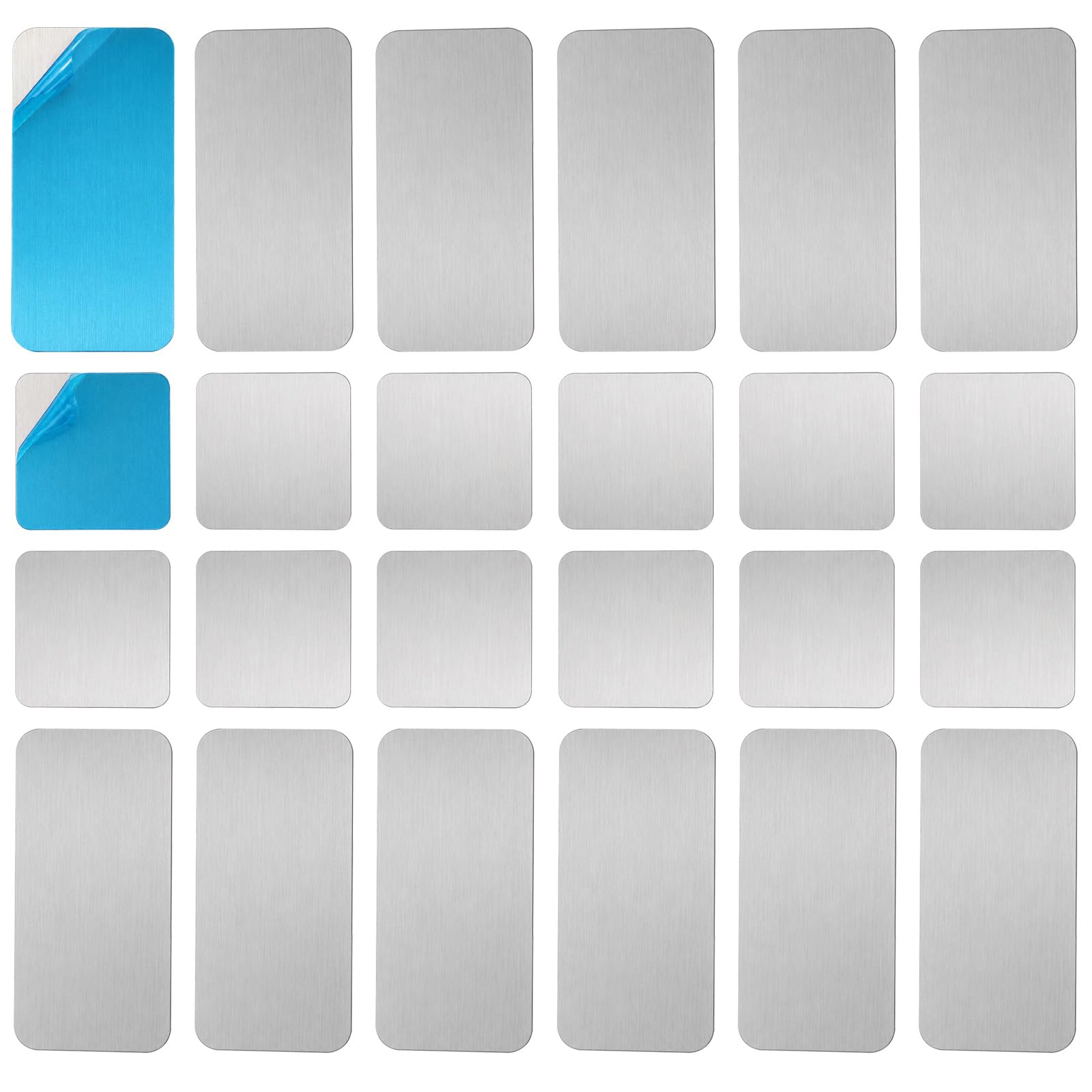 24 Pcs Metal Strips for Magnets Adhesive Thin Magnetic Strips