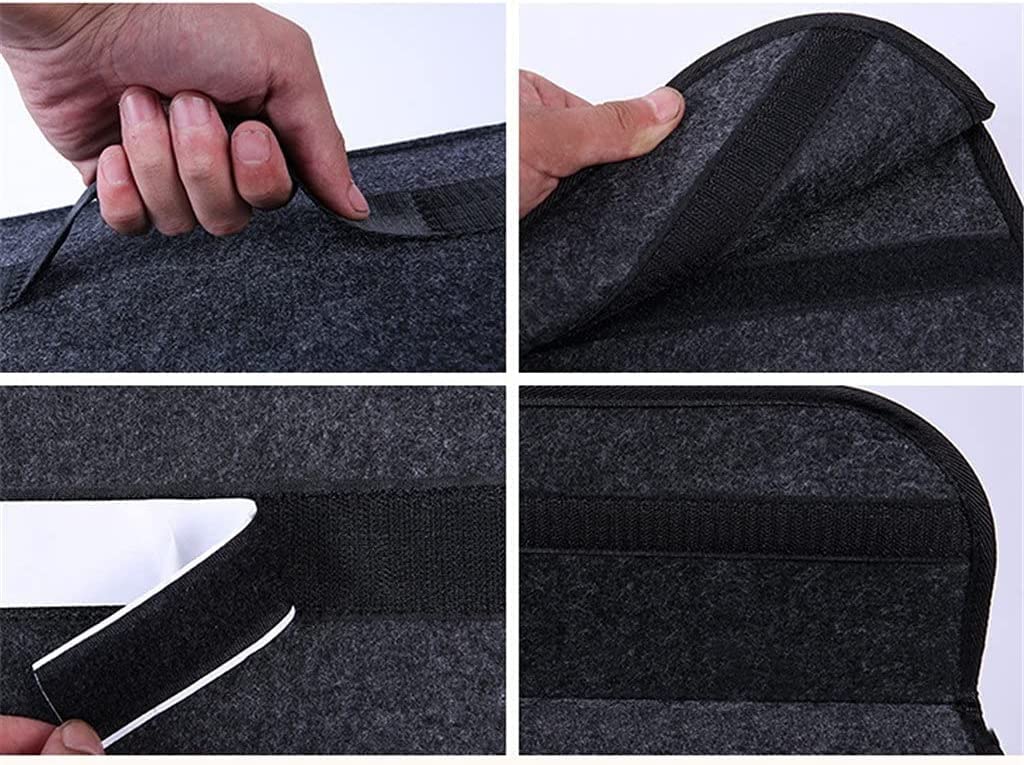 Filcowa tkanina Organizer do bagażnika samochodowego Przenośny składany schowek Case Wnętrze auta Układanie Tidying Torby kontenerowe (Color : Svart)