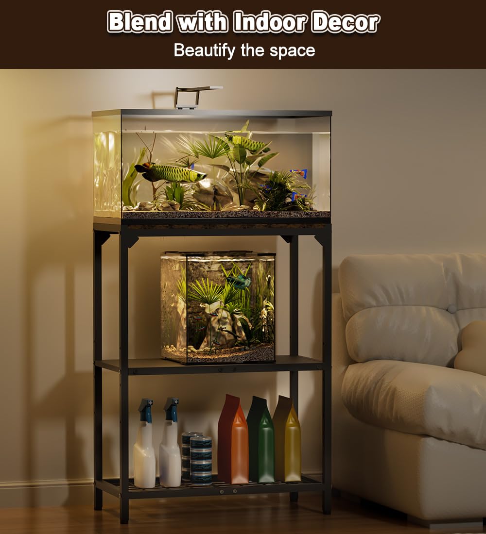 5 Gallon Fish Tank 40 Gallon Heavy Duty Metal Aquarium Stand - 36.5x18.5x29. 5 Inch Fish Tank \u0026 Reptile Enclosure Stand Breeder Tank Storage Stand, image size:1000x1100
