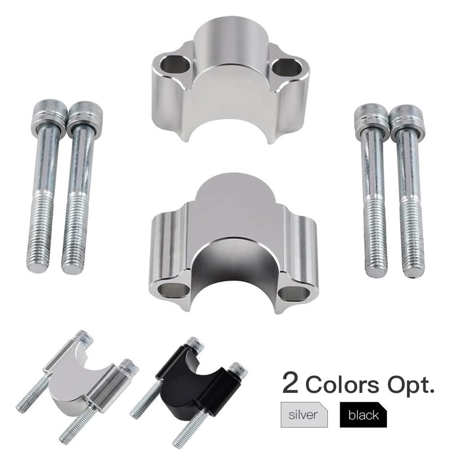 Moto Manubrio Riser Per Moto Off Road ATV Dirt Bike Nero Argento Alluminio 1/8 "Manubrio Con Bulloni Riser Manubrio Universale Da 30 Mm Riser Manubrio
