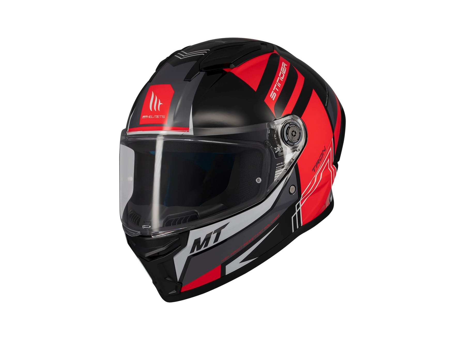 MT Helmets Stinger 2 – Casco Moto Integral Deportivo con Pantalla Antivaho y Visor Solar Full Vision