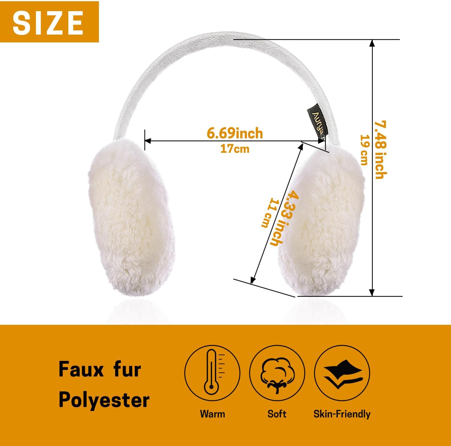 Aurya Kids Classic Ear Warmers/Earmuffs-Winter Faux Fur Warm Ear Muffs for Boys and Girls - Image 3