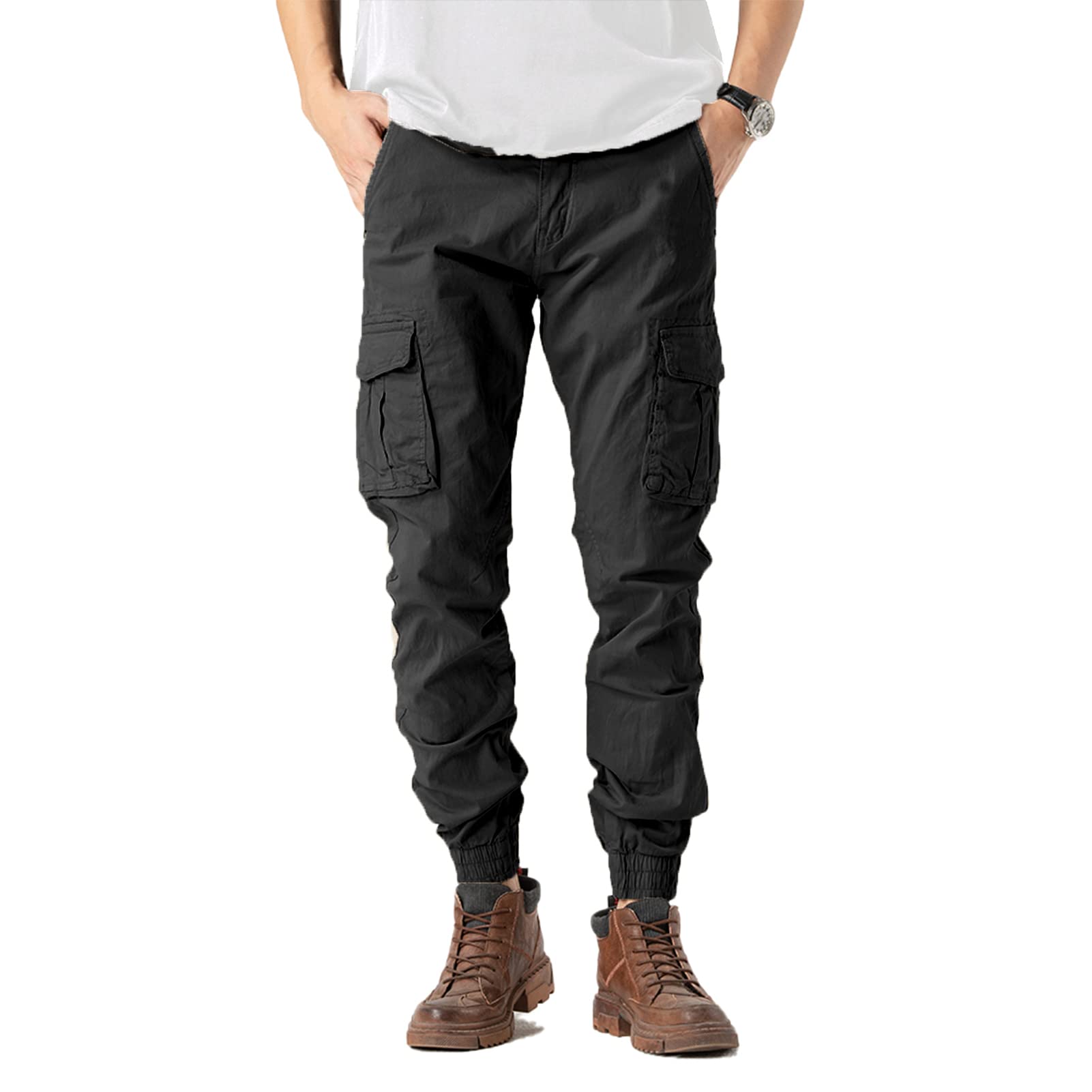 TONY BACKER Pantaloni Casual Elasticizzati Uomo Pantaloni Cargo da Uomo Pantalone in Cotone Leggero Uomo Cargo 6591