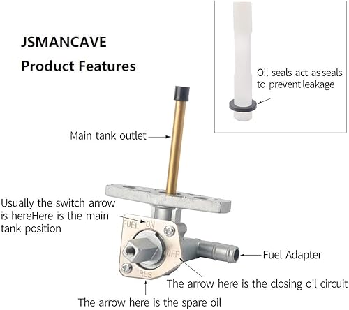 Miniatura 6 de Fuel Vavle Petcock 16950-HM8-003 16950-HN7-003 Interruptor de tanque de apagado para Honda Rancher TRX350 TRX400 TRX420 Foreman TRX400 TRX450 TRX500