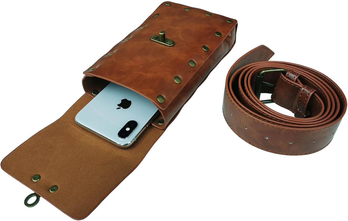 Larswon Renaissance Bag Medieval Belt Pouch Leather Belt Pouch Leg Phone Holder Festival Faire Accessories - Image 5