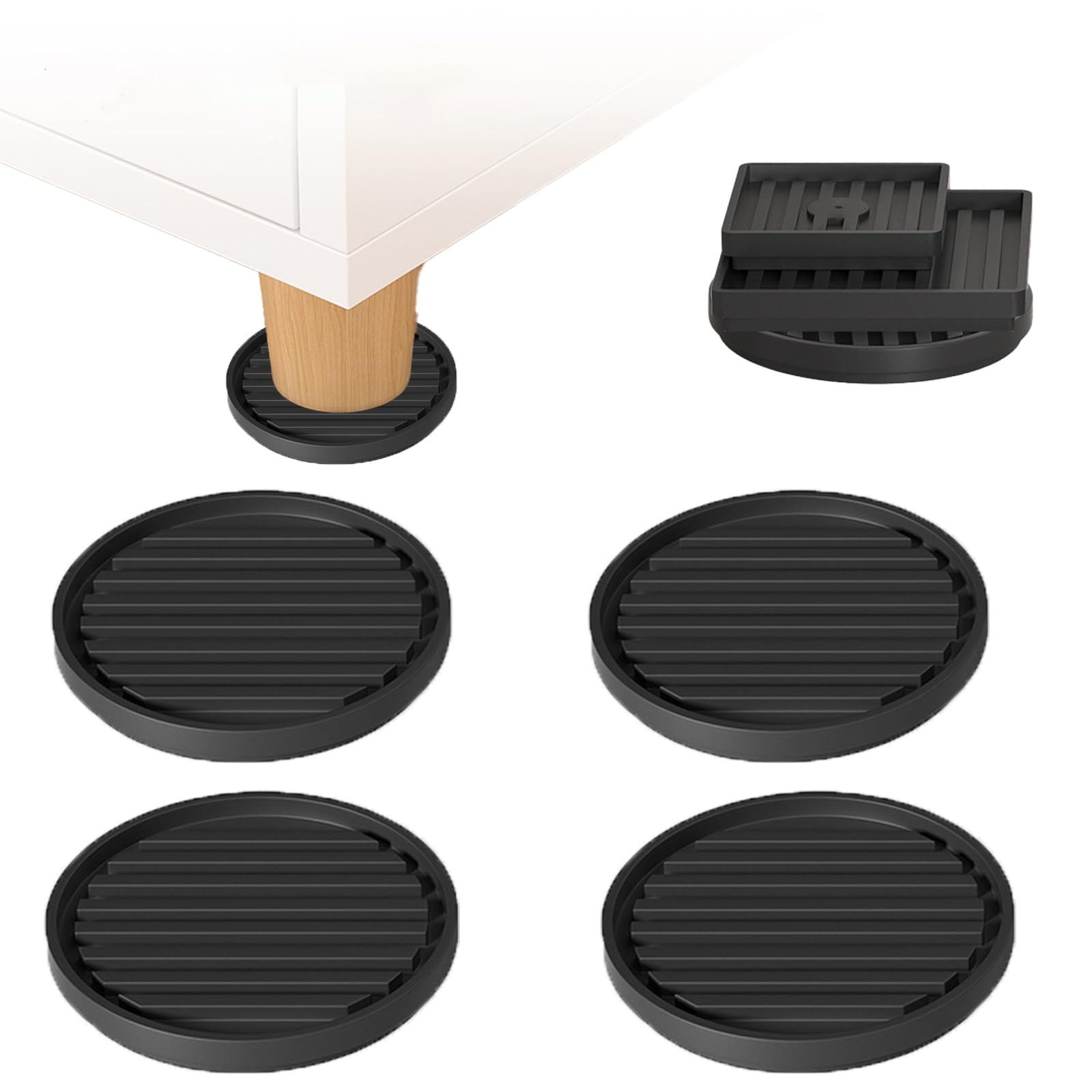 4 Stück rutschfest Möbeluntersetzer, Möbelstopper, Antirutsch Pads Möbel, Möbelräder Stopper, Klavieruntersetzer, Bodenschoner für Stühle, für Alle Böden Und Räder, Sofas, Bett