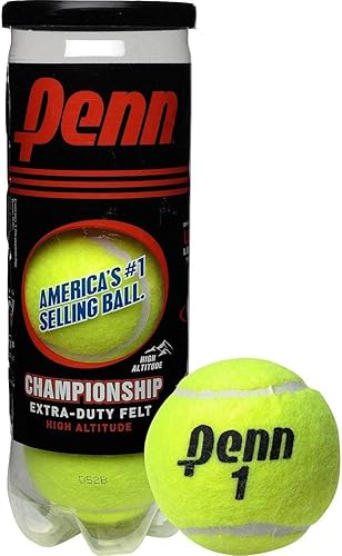 Miniatura 3 de Penn Pelotas de tenis Championship High Altitude Head - Paquete de 2 6 pelotas amarillas - Aprobado por la USTA y la ITF - Pelota oficial de las