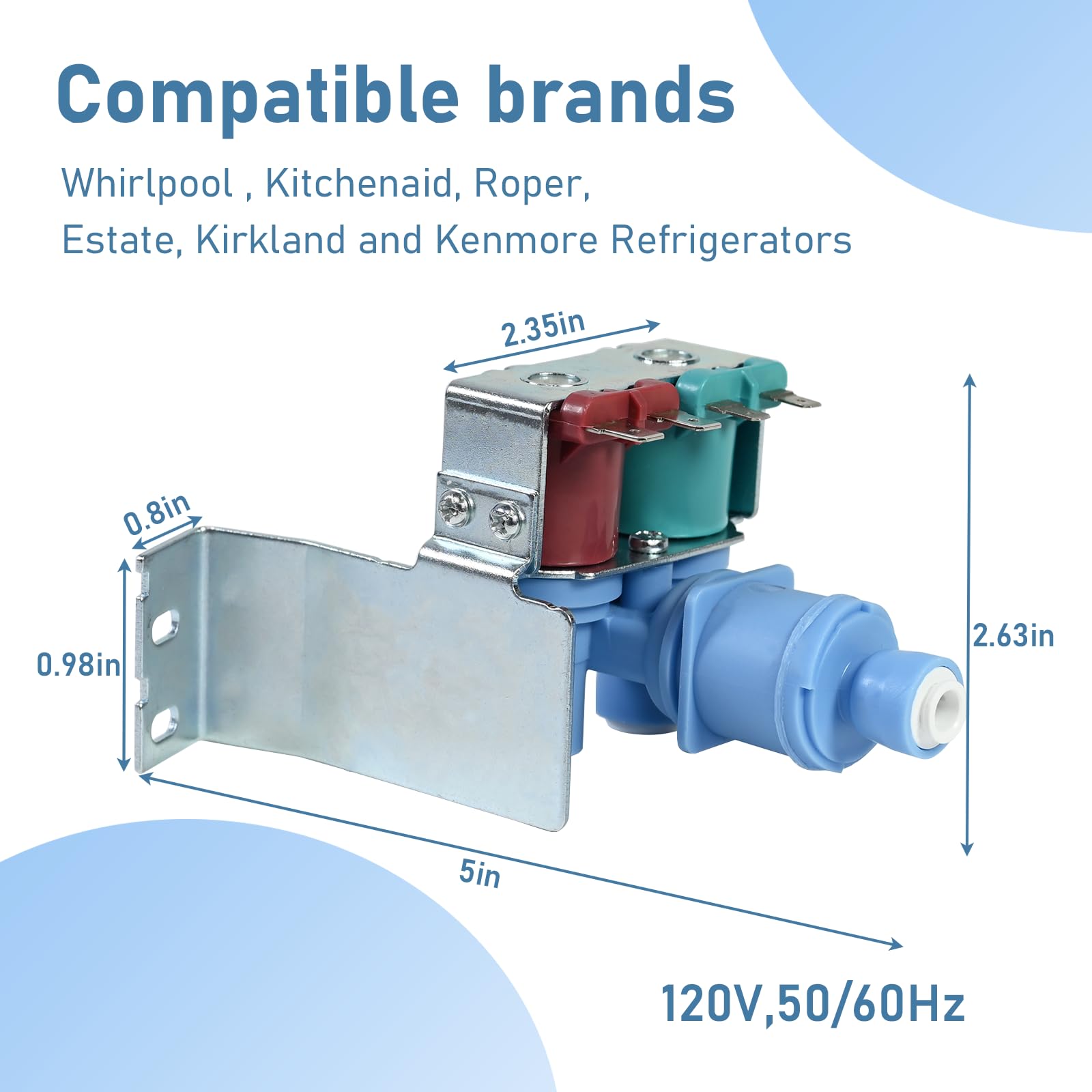 New W10179146, AP6016381, PS11749668 Water Inlet Valve Whirlpool