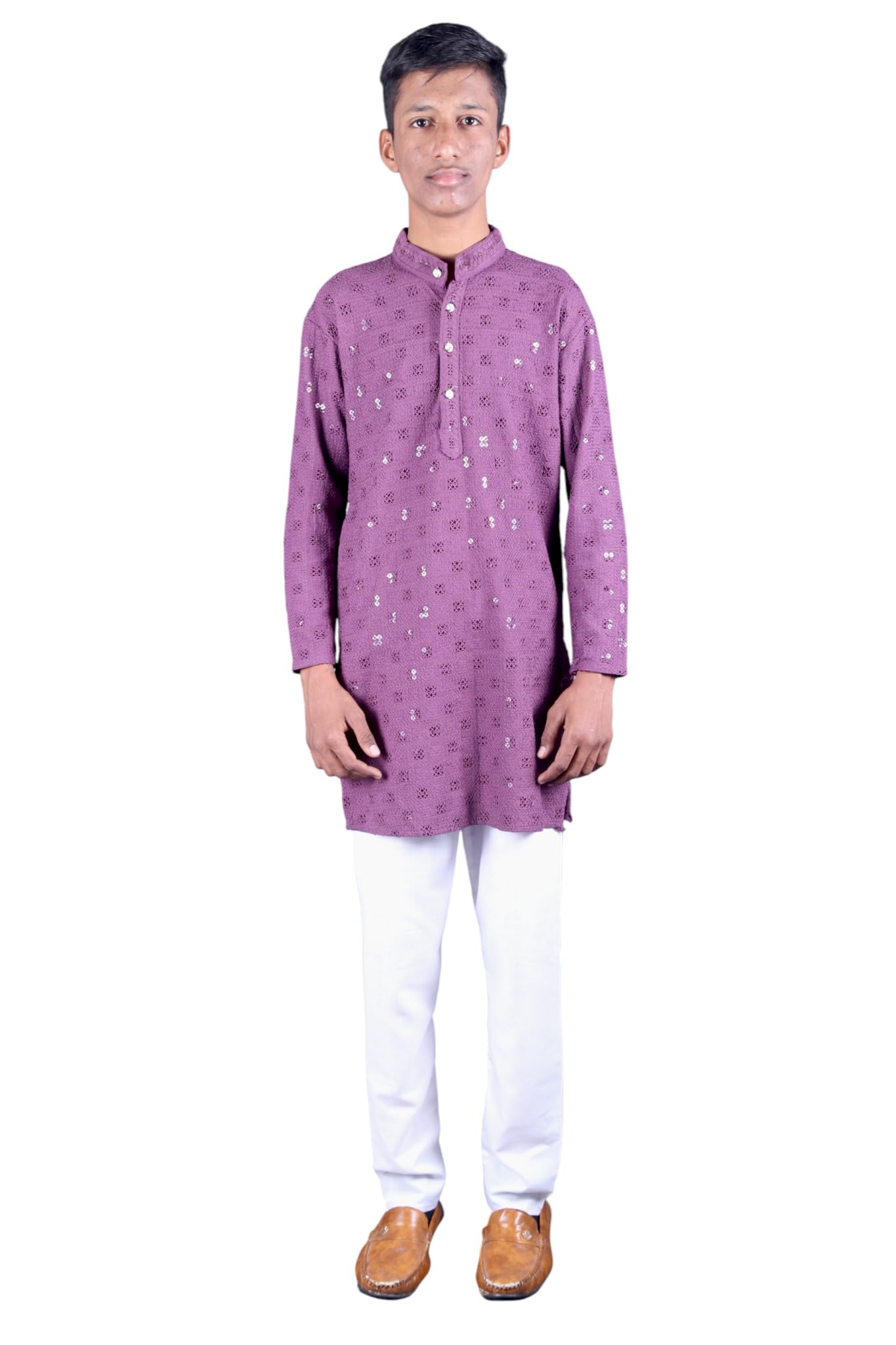 Mens Traditional Light Purple Kurta