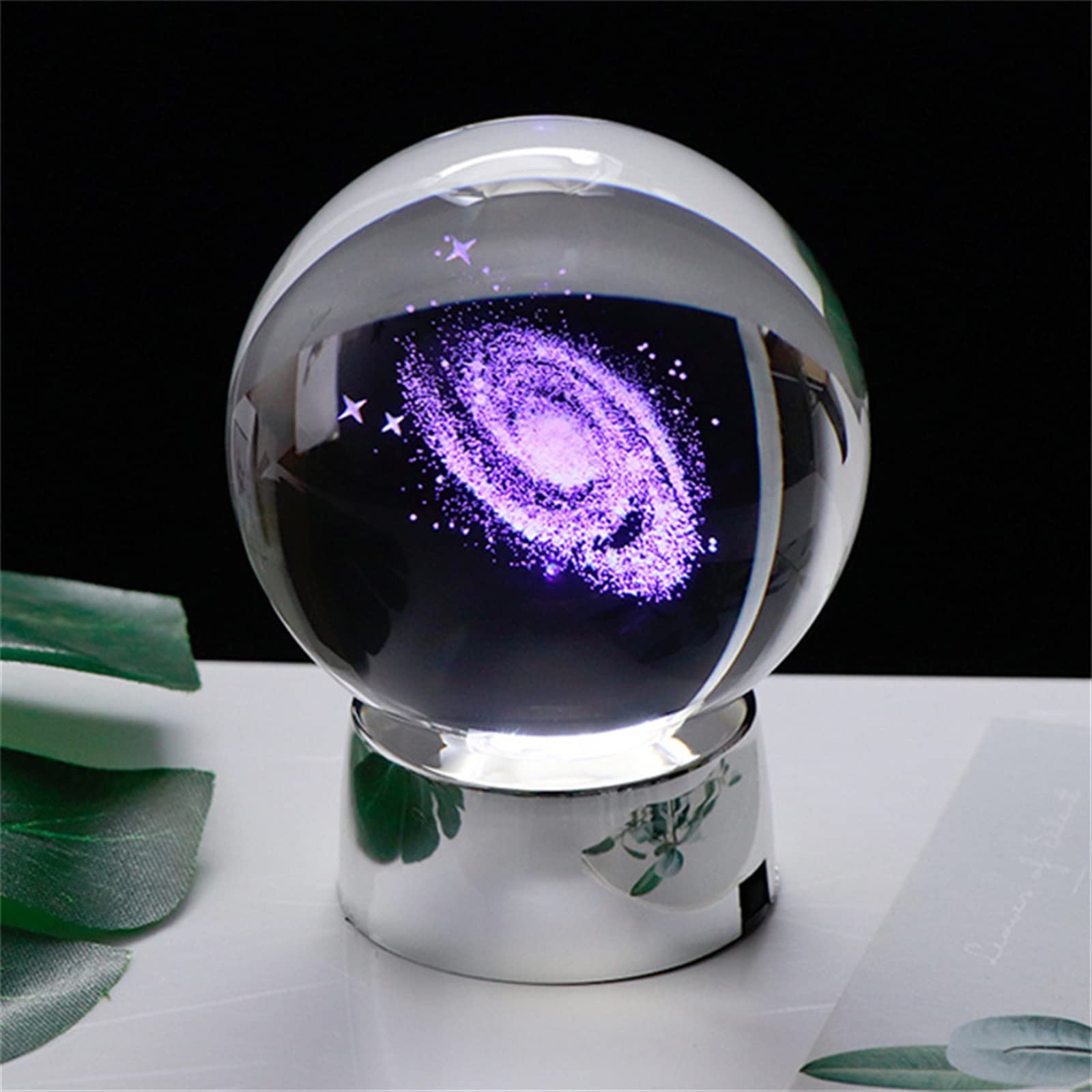Amazon.co.jp: ミニチュア 天の川 銀河 惑星 クリスタル ボール 3D