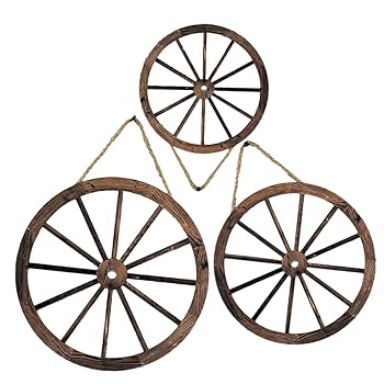 でかい木製車輪 アンティーク 90センチ Amazon.co.jp: OFFSCH 3個 農家のヴィンテージホイール 庭の荷