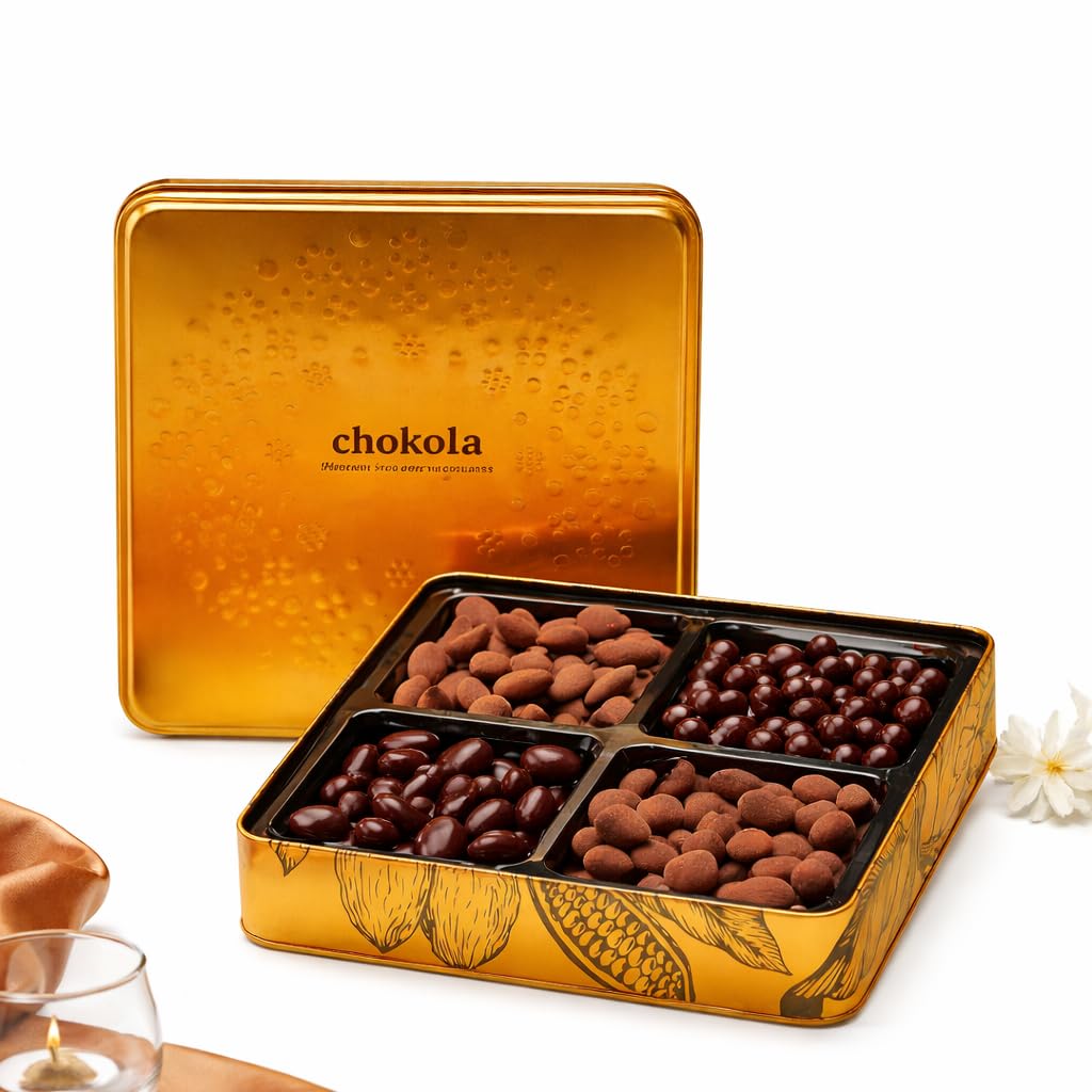 Choko La Cosmos Chocolate Gift Box 400g | 100% Pure Premium Chocolates with Chocolate-Coated Dried Fruits | Perfect for Birthday, Anniversary & Festive Gifting