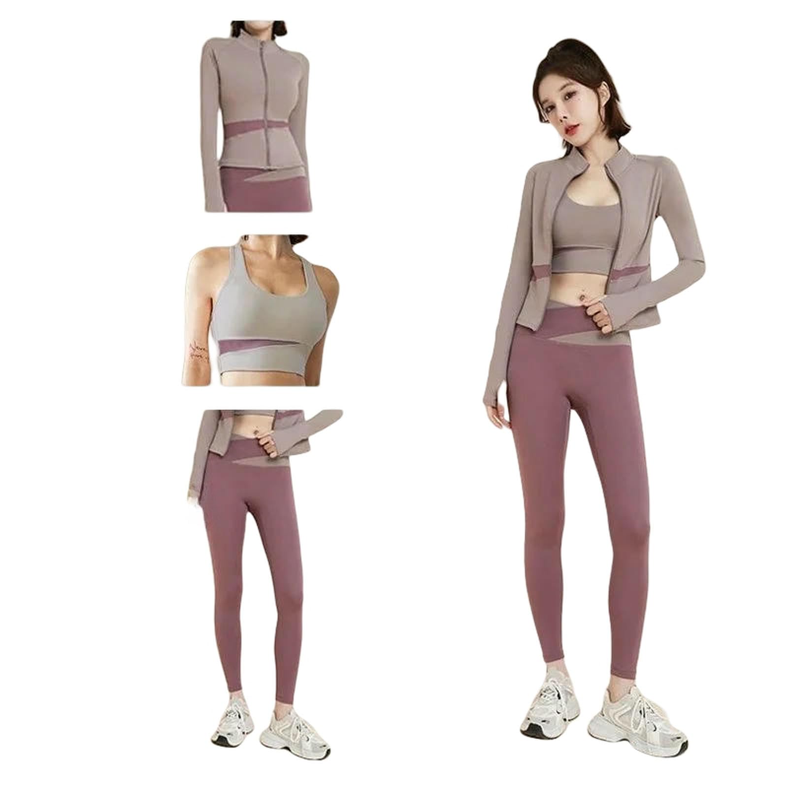 Shapewear Three-Piece Yoga Suit Długi rękaw Odzież sportowa Szybkoschnąca damska odzież fitness Bieganie Pilates Trening Fitness