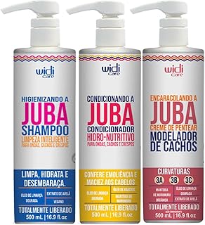 Kit Widi Care Juba Shampoo, Condicionador e Encaracolando, 500ml Cada (3 itens)