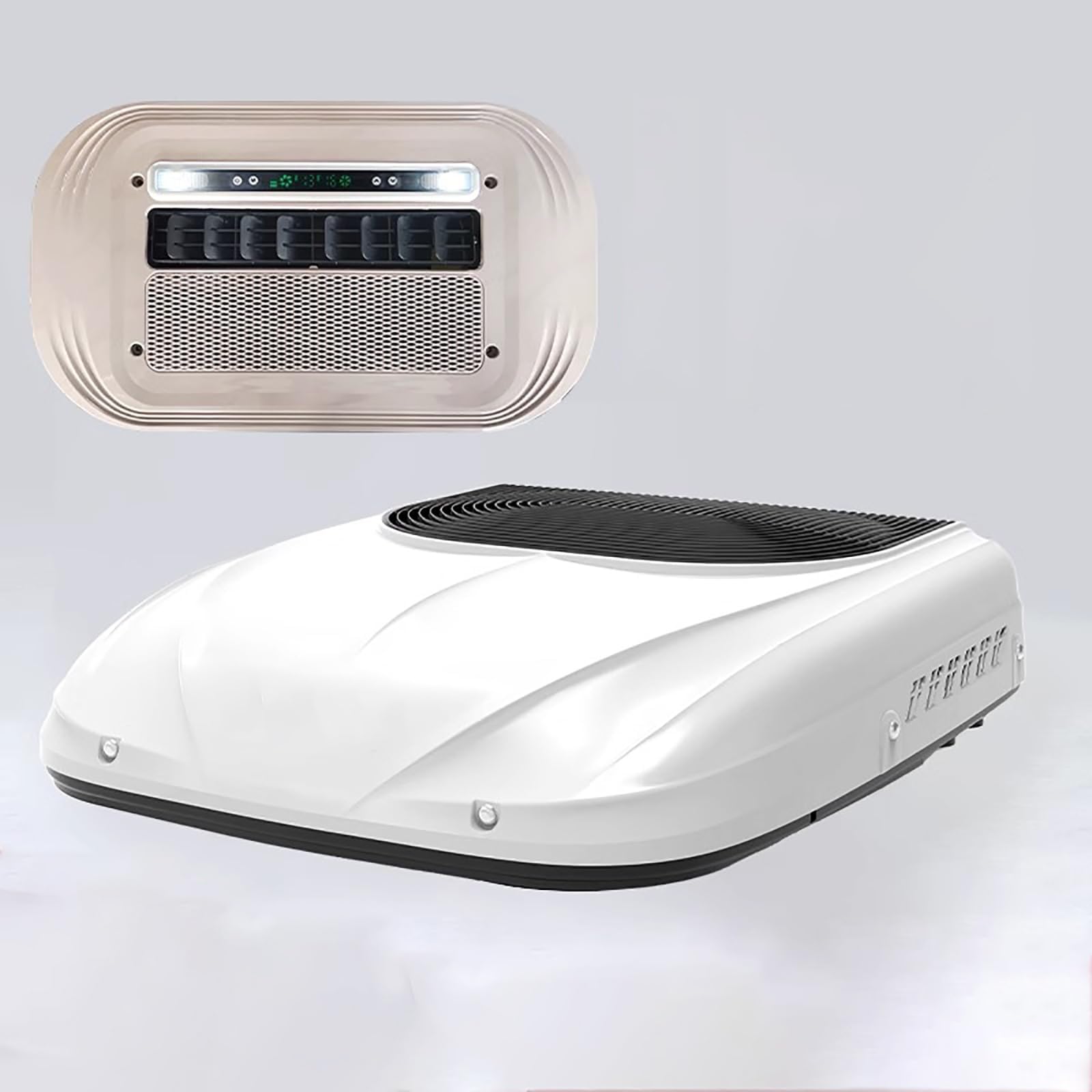 Gtzly RV Air Conditioner, Ultra-thin 12V DC Power Supply Roof Air Conditioner, 12V Electric Air Conditioner for Car, Trucks, Vans, Construction Vehicles, Trailers(Bianco)