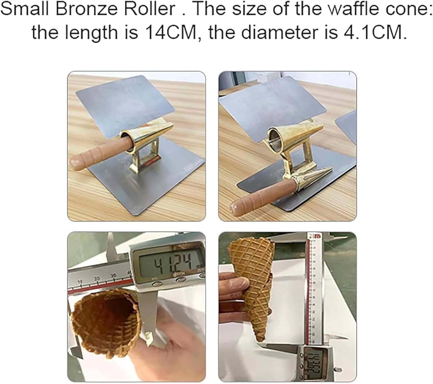 Wałek stożkowy waflowy, ergonomiczna drewniana forma do pizzy wielokrotnego użytku, idealna do piekarni i sklepów z przekąskami, gładka i łatwa w użyciu